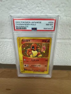 2002 POKEMON JAPANESE MCDONALD'S #004 CHARMANDER-HOLO PSA 8 - Image 1