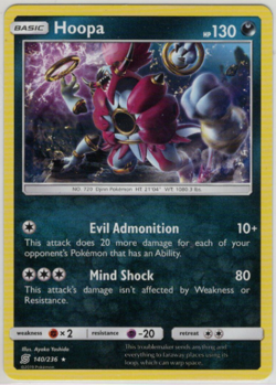 Pokemon - HOOPA - 140/236 - RARE NON HOLO - Unified Minds - NM/M - Image 1