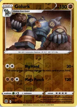Golurk 083/172 Reverse Holo SWSH09: Brilliant Stars Pokemon Card TCG - Image 1