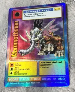 Digimon CCG TCG Holofoil Mammothmon ST-45S Holo 1999 Battle Card - Image 1