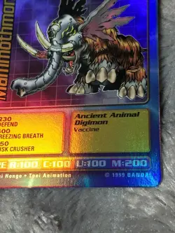 Digimon CCG TCG Holofoil Mammothmon ST-45S Holo 1999 Battle Card - Image 3
