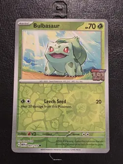 Bulbasaur 001/165 Scarlet & Violet 151 Stamped Promo Card (Best Buy) NM - Image 1