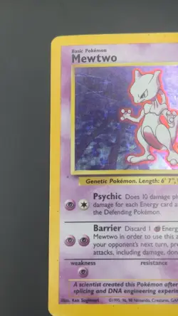 Pokemon Card Mewtwo 10/102 Holo Rare Base Set WOTC Near Mint - Image 3
