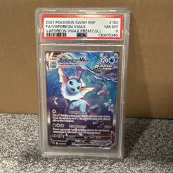 Pokemon Vaporeon VMAX Premium Coll. Full Alt Art Promo SWSH182 PSA 8 NM-MT - Image 1
