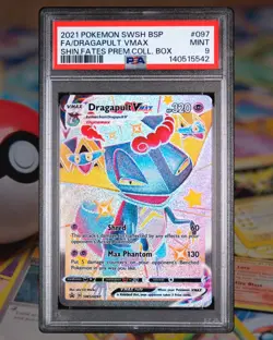 PSA 9 Pokemon Shining Fates Premium Collection Box Dragapult VMAX SWSH #097 - Image 1