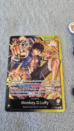 Monkey D. Luffy ST13-003 One Piece TCG Foil Leader The Three Brothers FREE BONUS - Image 3