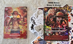Monkey D. Luffy ST10-006 One Piece TCG Treasure Booster Promo Sealed FREE BONUS - Image 1