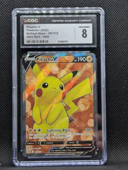 2022 Pokemon Brilliant Stars - Pikachu V Full Art Holo #157 - CGC 9 - Image 1