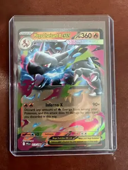 Pokemon Mega Charizard X EX 013/094 Phantasmal Flames Full Art Holo Card 360 JS - Image 1