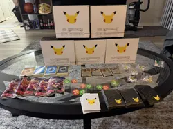 5 Pokemon Celebrations ETB 25th Anniversary EMPTY Box + Extras + 4 GRENINJA READ - Image 1