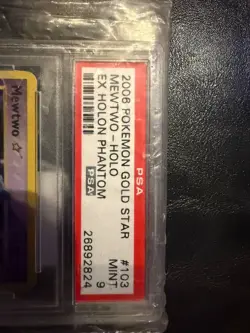 2006 POKEMON EX HOLON PHANTOMS GOLD STAR #103 MEWTWO-HOLO PSA MINT 9 - Image 2