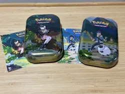 Pokemon Crown Zenith Mini Tins - Marnie Morpeko + Hop Wooloo - Empty + Stickers - Image 1