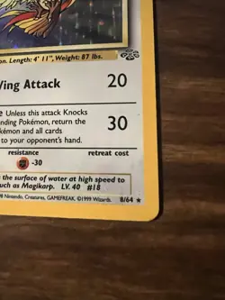 Pokemon TCG Pidgeot Jungle 8/64 Holo Unlimited Holo Rare - Image 4