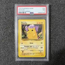 Pokemon TCG Pikachu Yellow Cheeks Base Set Card 58/102 PSA 7 - Image 1