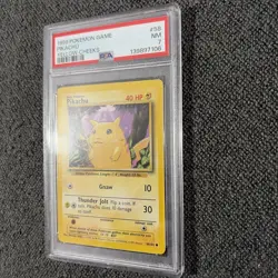 Pokemon TCG Pikachu Yellow Cheeks Base Set Card 58/102 PSA 7 - Image 3