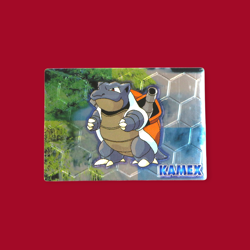 BLASTOISE (KAMEX)--JAPANESE MEIJI EMBOSSED PROMO FOIL POKEMON CARD - Image 1