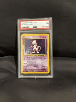 PSA 7 NM Mewtwo 10/102 Base Set Holo Pokemon Trading Card Fresh Grade - Image 1
