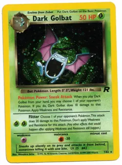 Pokemon Card: Dark Golbat HOLO 7/82 Team Rocket Set Vintage Rare! PL - Image 1