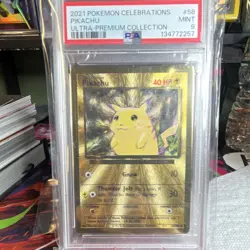 Pokemon Pikachu Metal Card Celebrations Ultra-Premium Collection PSA 9 English - Image 1
