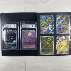 Pokemon Binder Card Collection Of 100+Vintage And Modern Cards + 2 CGC Slabs - Image 1