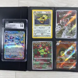 Pokemon Binder Collection Of 100+ Cards & Glaceon Slab CGC 10 (Binder Included) - Image 1
