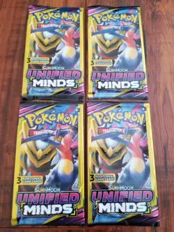 Pokemon Unified Minds 3 Card Mini Booster Pack - 4 Packs - Garchomp & Giratina - Image 1