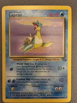 Pokemon TCG Lapras Fossil, Unlimited Rare Card 25/62 - Image 1