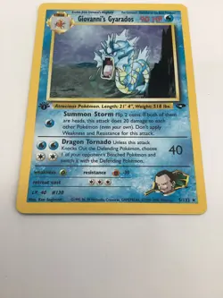 Pokemon TCG Giovanni's Gyarados Gym Challenge Holo Card 5/132 1st Edition - Image 3