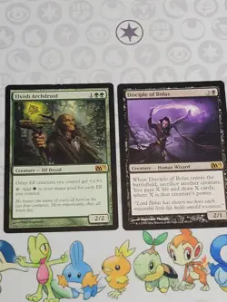 C2908 MAGIC MTG CORE SET 2013 ELVISH ARCHDRUID DISCIPLE OF BOLAS MP RARE - Image 1