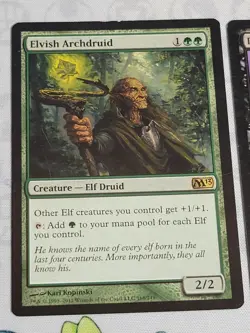 C2908 MAGIC MTG CORE SET 2013 ELVISH ARCHDRUID DISCIPLE OF BOLAS MP RARE - Image 2