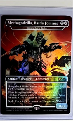 2020 Magic The Gathering Promo Foil Borderless #1 Mechagodzilla Battle Fortress - Image 1