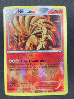 Ninetales - 21/113 - Rare - Reverse Holo Pokemon Legendary Treasures - DAMAGED - Image 1