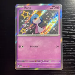 Ralts 153/091 2024 Pokemon SV Paldean Fates PAF EN Shiny Holo Rare - Image 1
