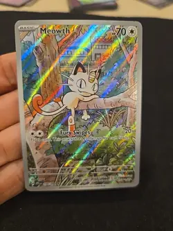 Meowth 106/094 Phantasmal Flames Illustration Rare Pokemon Card NM - Image 1