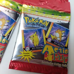 Pokemon Premier Edition Action Flipz Sealed Packs - Vintage (Lot of 5 Packs) - Image 3
