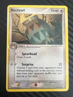 Pokemon TCG Noctowl EX Unseen Forces 43/115 Regular Uncommon LP - Image 1