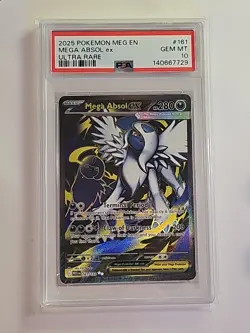2025 Pokemon Mega Evolution Absol ex Ultra Rare #161/132 PSA 10 - Image 1