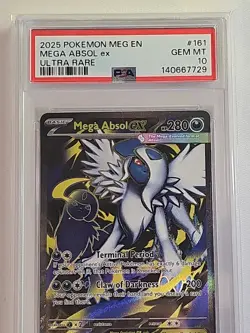 2025 Pokemon Mega Evolution Absol ex Ultra Rare #161/132 PSA 10 - Image 3