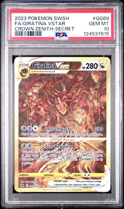 2023 POKEMON SWORD & SHIELD CROWN ZENITH SECRET FULL ART/GIRATINA VSTAR PSA 10 - Image 1