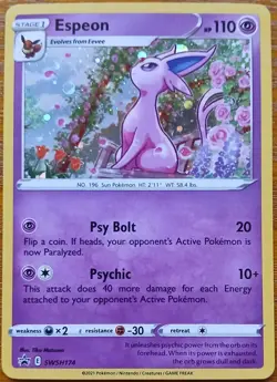 Pokemon TCG Espeon #SWSH174 Black Star Promo Near Mint Condition Holo - Image 1