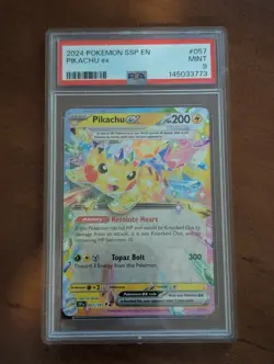 2024 Pokemon Surging Sparks PIKACHU EX 57/191 PSA 9 - Image 1