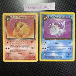 Pokemon Dark Vaporeon 45/82 & Dark Flareon 35/82 Team Rocket set LP/MP Condition - Image 1