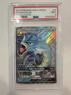 2019 POKEMON SM BLACK STAR PROMO HIDDEN FATES TINS #SM212 GYARADOS GX PSA 9 - Image 1