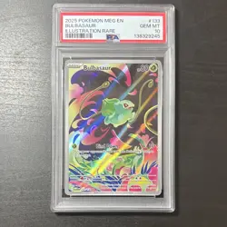 Pokemon Bulbasaur Me01: Mega Evolution Illustration Rare Holo 133/132 PSA 10 - Image 1
