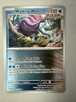 Pokemon TCG * SV Twilight Masquerade * 63/167 Walking Wake REVERSE HOLO Rare NM - Image 1