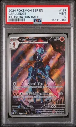 2024 POKEMON SSP EN-SURGING SPARKS ILLUSTRATION RARE #197 CERULEDGE PSA 9 - Image 1