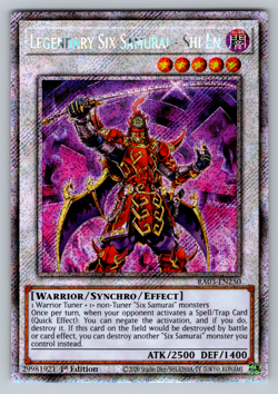 Legendary Six Samurai - Shi En Yugioh RA03-EN250 Platinum Secret Rare PSR NM - Image 1