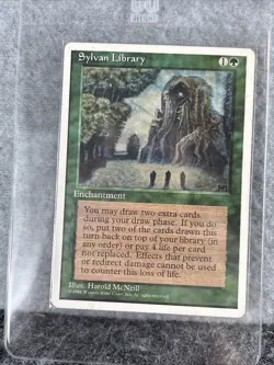 Sylvan Library 4th ED Rare Green Enchantment MTG Card 1995 - Image 1