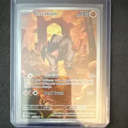 Pokemon Terrakion WHT EN 135/086 Rare Full Art Holo Basic Card 140HP Retaliate - Image 1