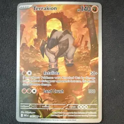 Pokemon Terrakion WHT EN 135/086 Rare Full Art Holo Basic Card 140HP Retaliate - Image 2
